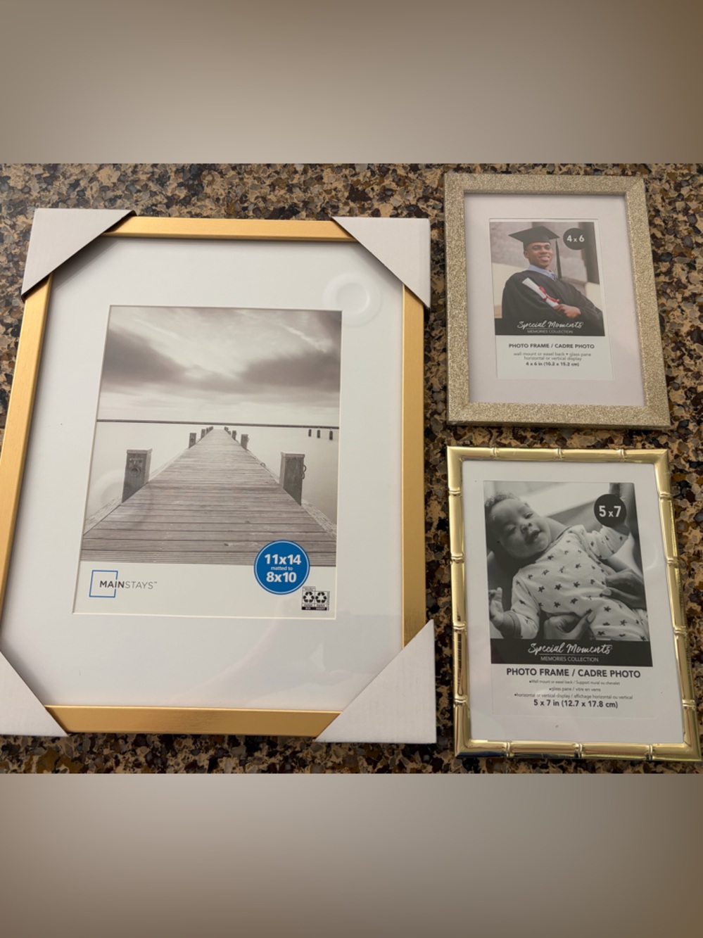 Photo Frames with White Mat S/3 New